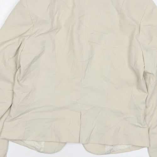 H&M Womens Beige  Polyester Jacket Suit Jacket Size 10