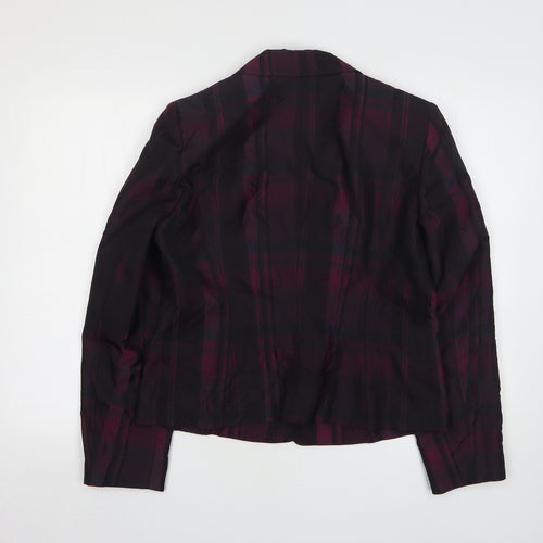 Betty Barclay Womens Purple Plaid Polyester Jacket Suit Jacket Size 14