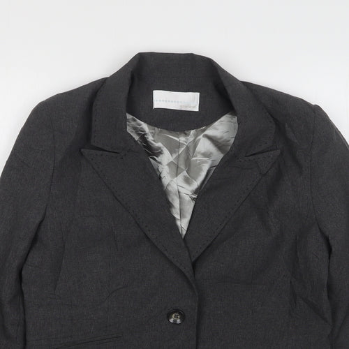 AMARANTO Womens Grey  Polyester Jacket Suit Jacket Size 12