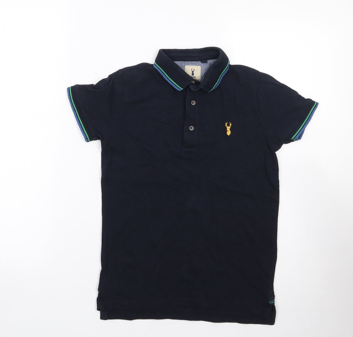 NEXT Boys Blue  100% Cotton Jersey Polo Size 9 Years Collared Pullover