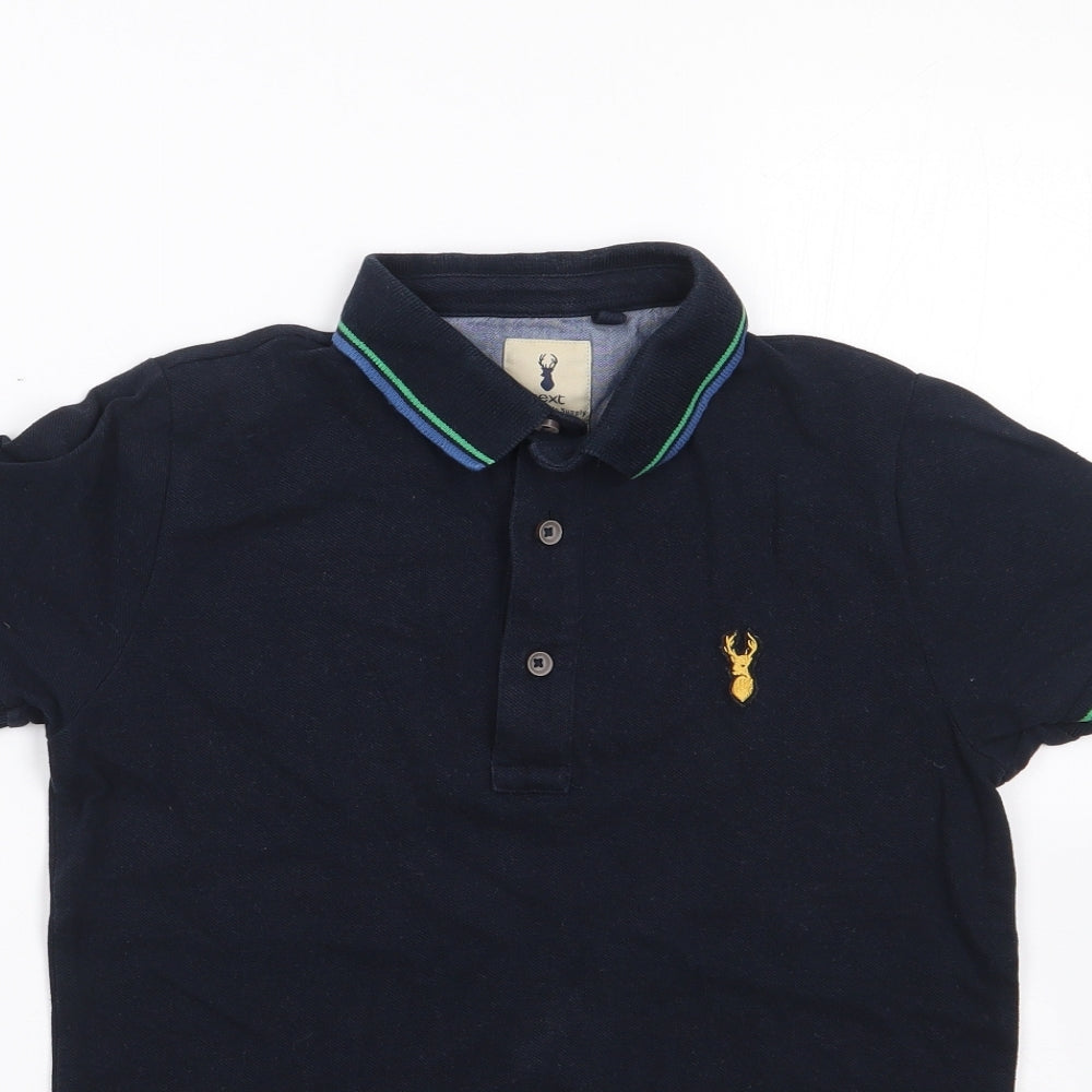 NEXT Boys Blue  100% Cotton Jersey Polo Size 9 Years Collared Pullover