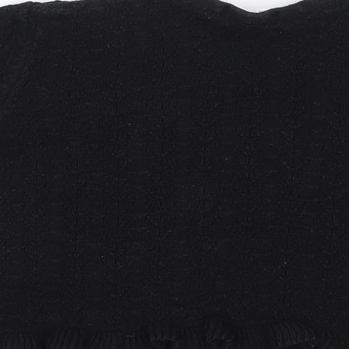 NEXT Girls Black  100% Cotton Jersey T-Shirt Size 5 Years Crew Neck Pullover