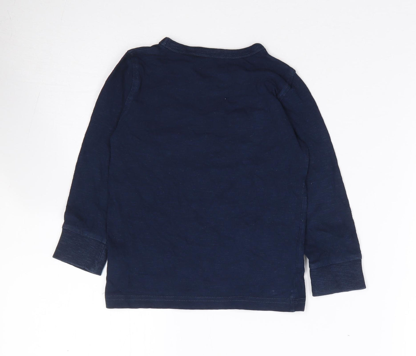 NEXT Boys Blue  100% Cotton Jersey T-Shirt Size 18-24 Months Crew Neck Pullover
