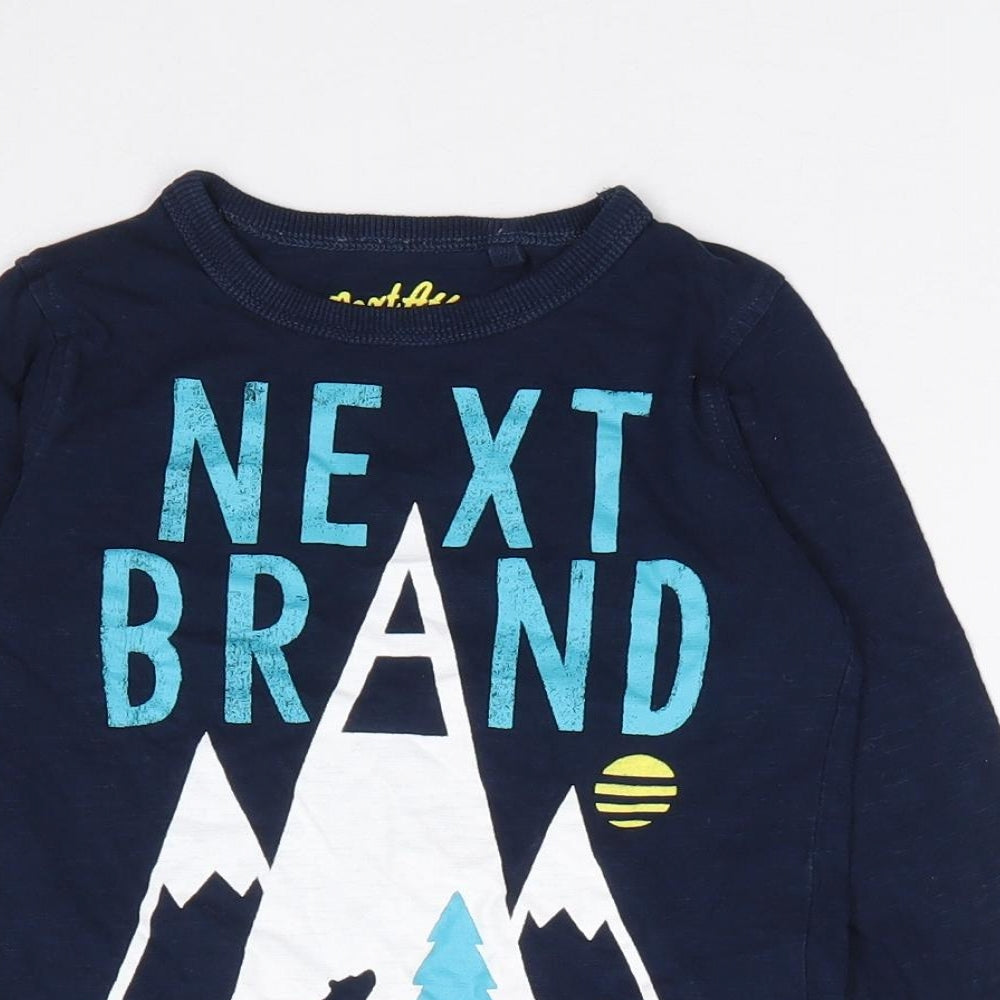 NEXT Boys Blue  100% Cotton Jersey T-Shirt Size 18-24 Months Crew Neck Pullover