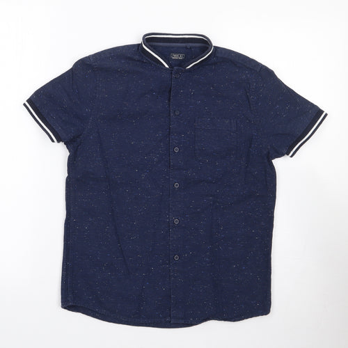 NEXT Boys Blue  100% Cotton Jersey Button-Up Size 10 Years Crew Neck Button