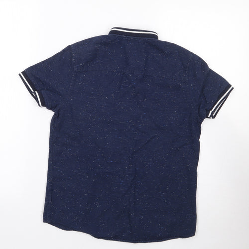 NEXT Boys Blue  100% Cotton Jersey Button-Up Size 10 Years Crew Neck Button