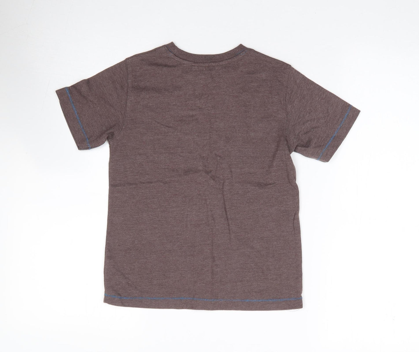 NEXT Boys Brown  Polyester Jersey T-Shirt Size 6 Years Crew Neck Pullover - Shark
