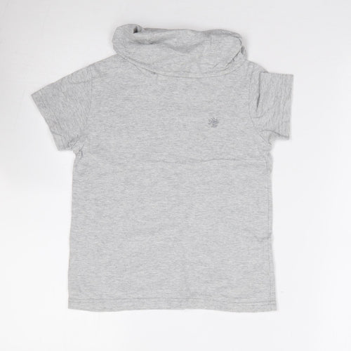 NEXT Boys Grey  100% Cotton Jersey T-Shirt Size 6 Years Roll Neck Pullover