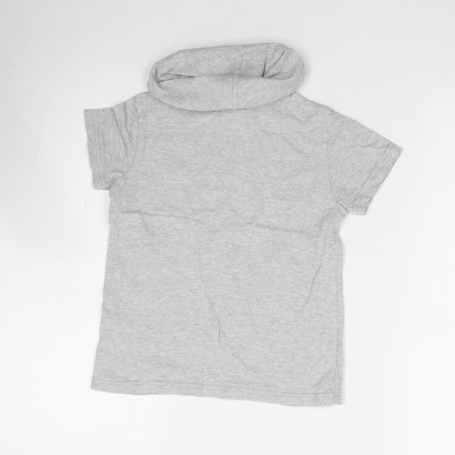 NEXT Boys Grey  100% Cotton Jersey T-Shirt Size 6 Years Roll Neck Pullover
