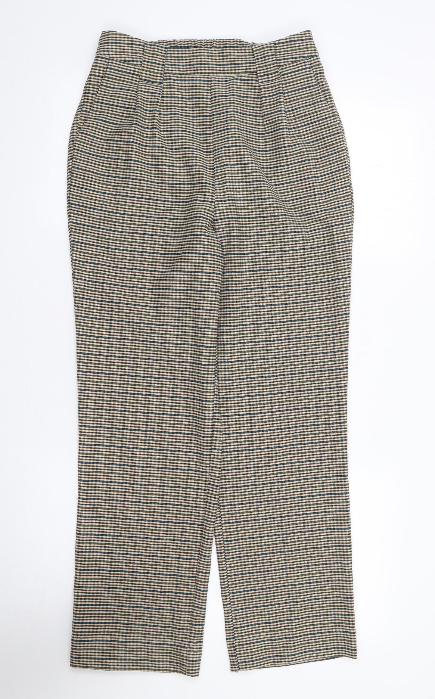 Primark Womens Multicoloured Plaid Polyester Trousers  Size 8 L29 in Regular