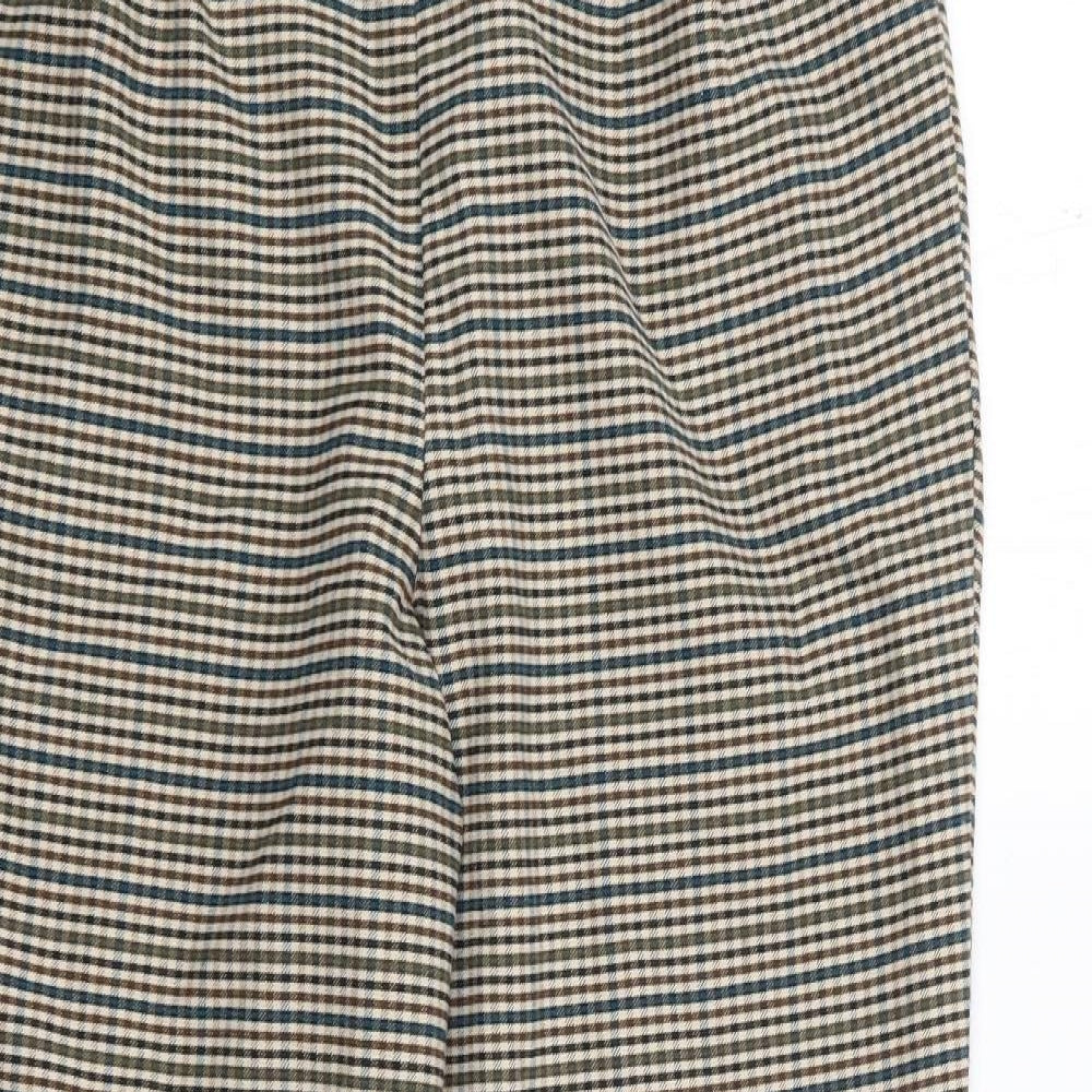 Primark Womens Multicoloured Plaid Polyester Trousers  Size 8 L29 in Regular