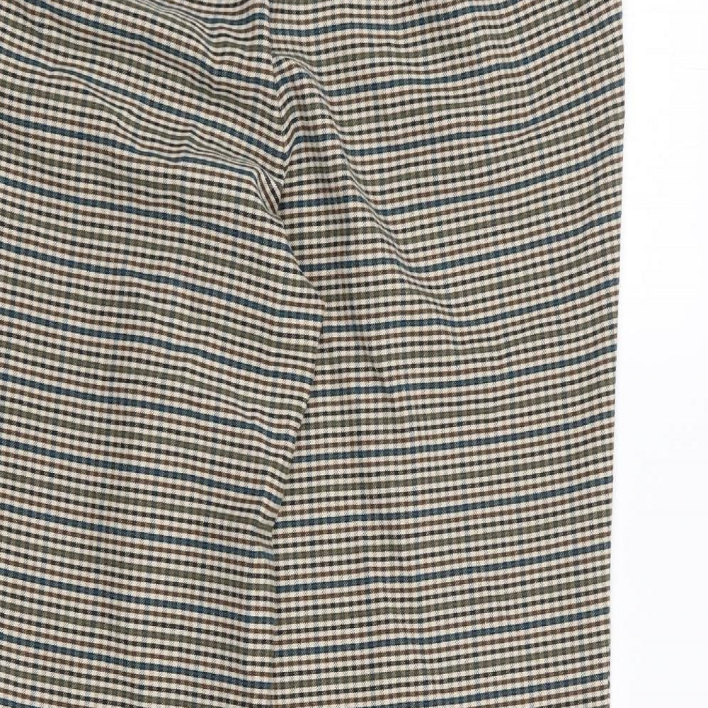 Primark Womens Multicoloured Plaid Polyester Trousers  Size 8 L29 in Regular