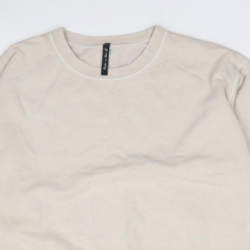 As You Womens Beige  Polyester Pullover Sweatshirt Size XS  Pullover
