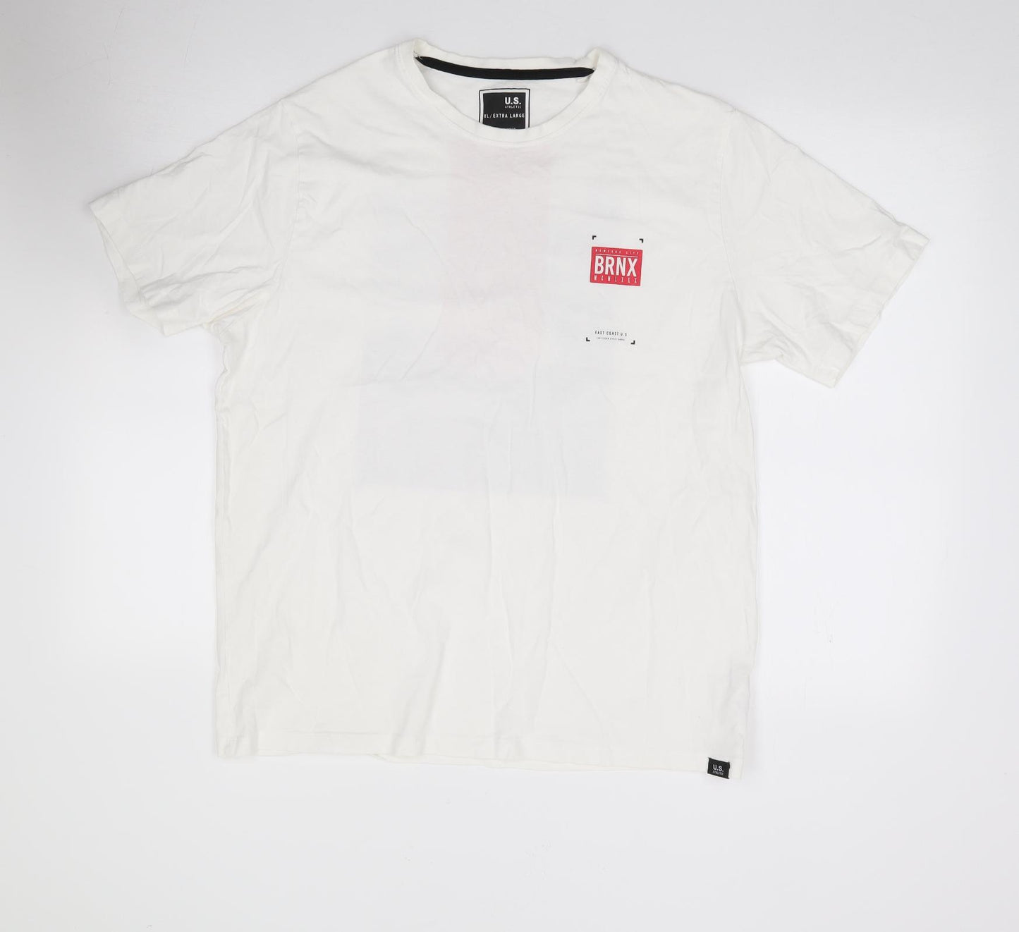 Matalan Mens Ivory  Cotton  T-Shirt Size XL Crew Neck