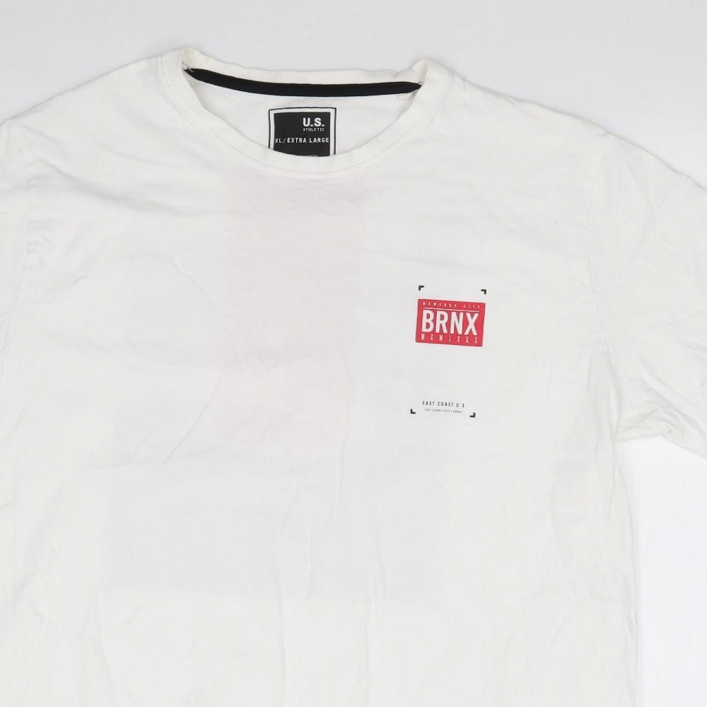 Matalan Mens Ivory  Cotton  T-Shirt Size XL Crew Neck
