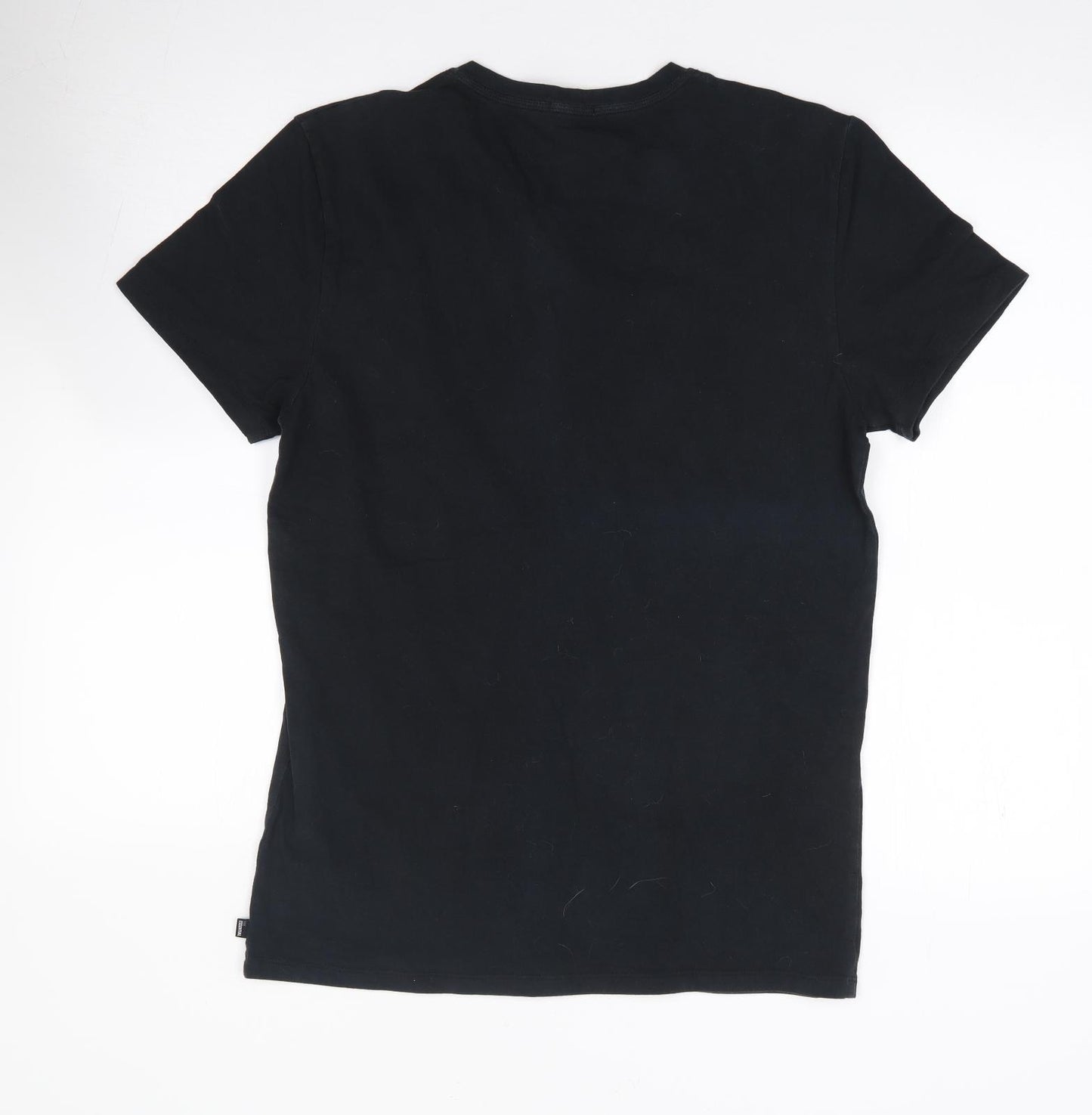 Diesel Womens Black  Polyester Jersey T-Shirt Size M V-Neck