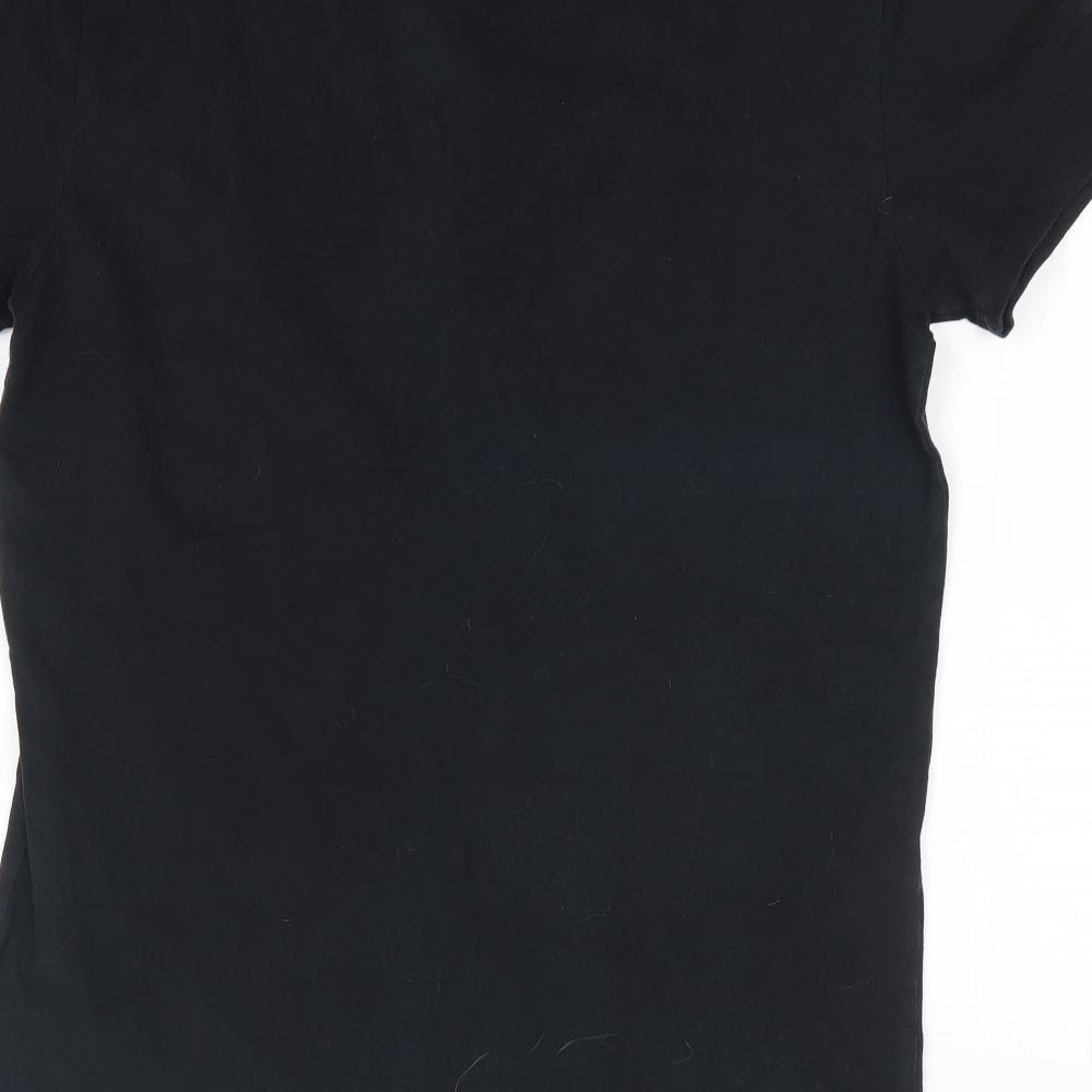 Diesel Womens Black  Polyester Jersey T-Shirt Size M V-Neck