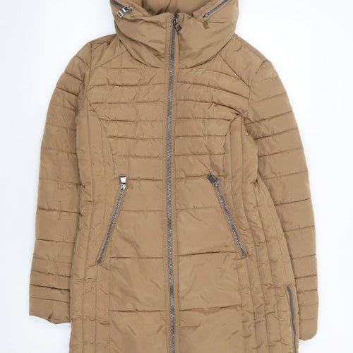 NEXT Womens Brown   Quilted Coat Size 10  Zip