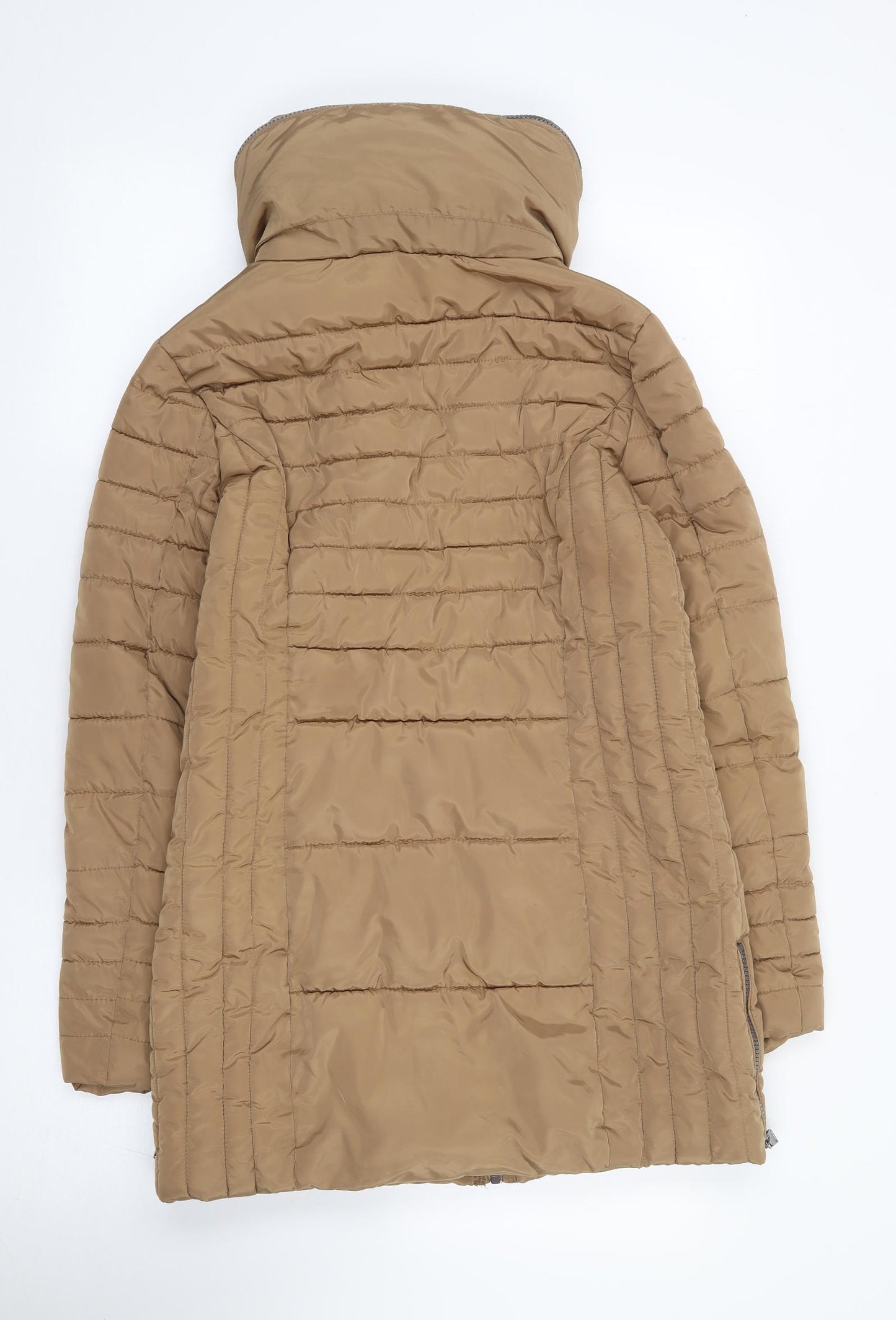 NEXT Womens Brown   Quilted Coat Size 10  Zip