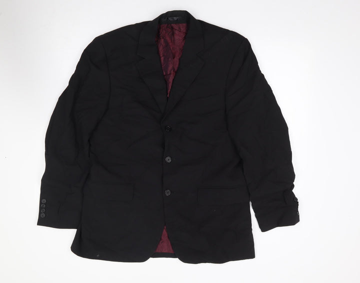 Tom English Mens Black Wool Jacket Suit Jacket Size 40