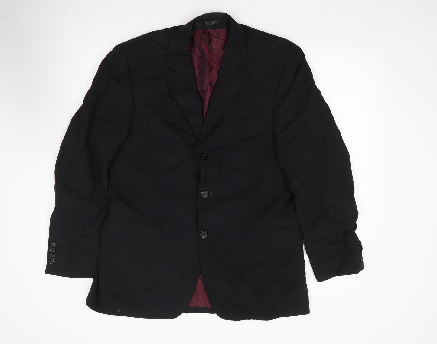 Tom English Mens Black  Wool Jacket Suit Jacket Size 40