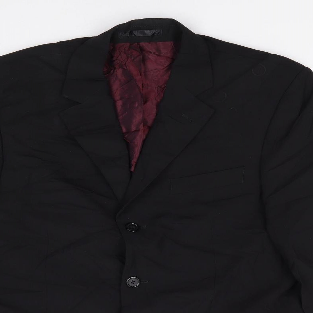Tom English Mens Black  Wool Jacket Suit Jacket Size 40