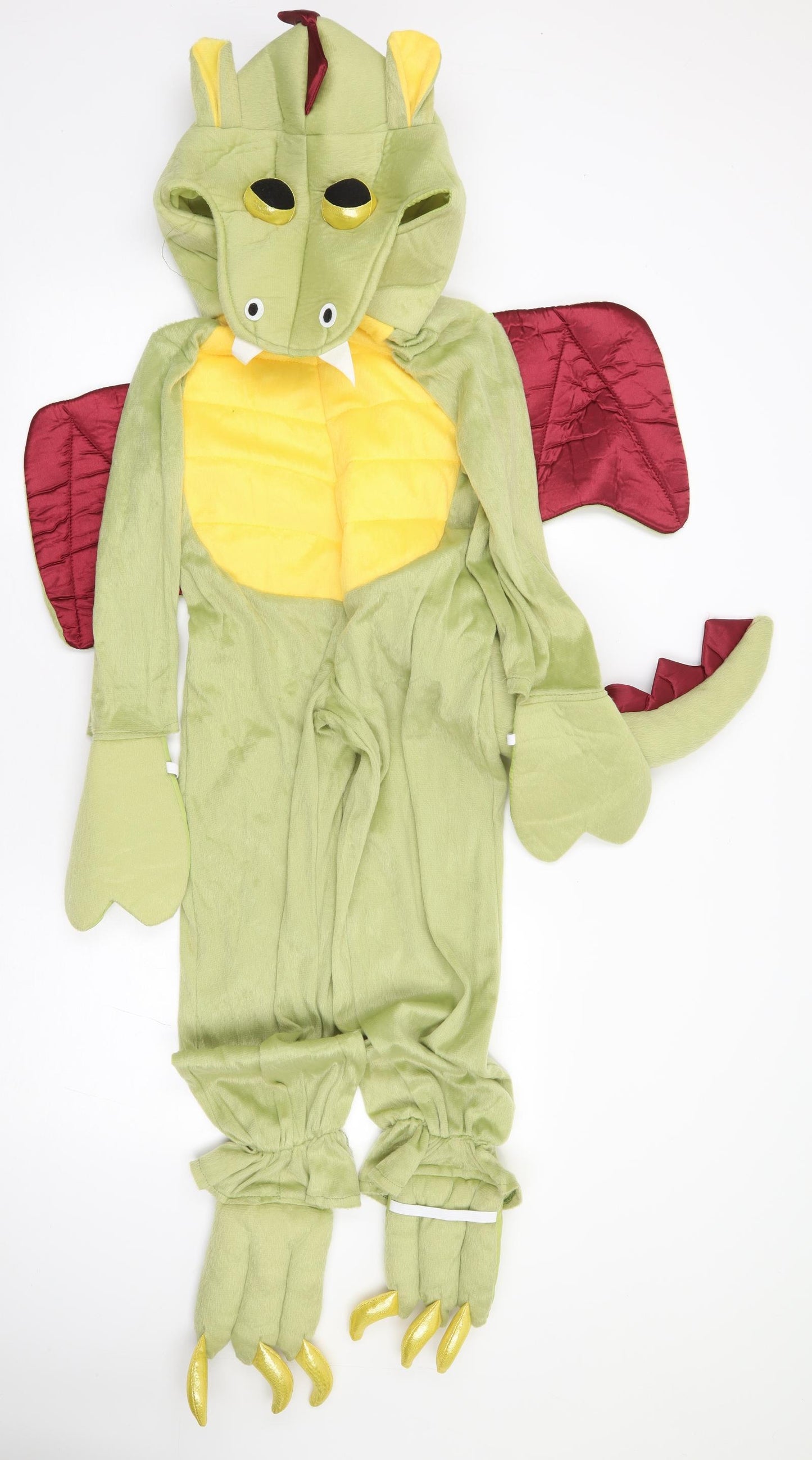 Bristol Novelty Ltd Boys Green Solid Polyester  One Piece Size 10 Years  Zip - Dragon, Fancy Dress