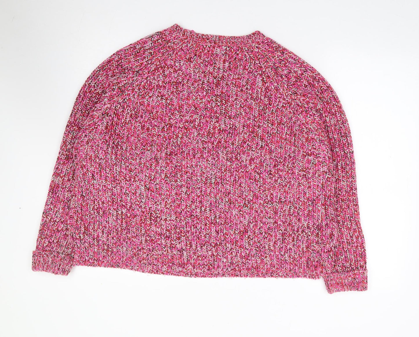 TU Womens Pink Crew Neck  Acrylic Pullover Jumper Size 18