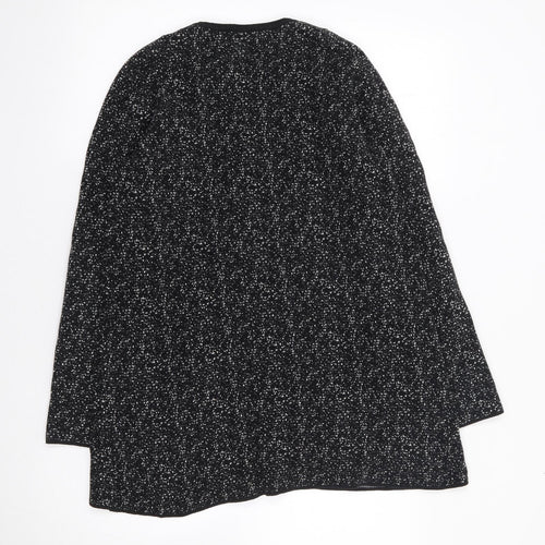 Ellen Reyes Womens Black Crew Neck  Cotton Full Zip Jumper Size M