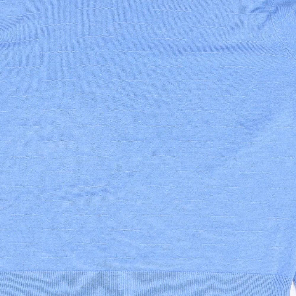 Vida V Womens Blue Boat Neck  Acrylic Pullover Jumper Size L