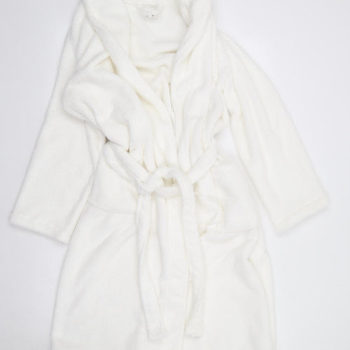 F&F Womens Ivory Solid Polyester Top Robe Size M  Tie