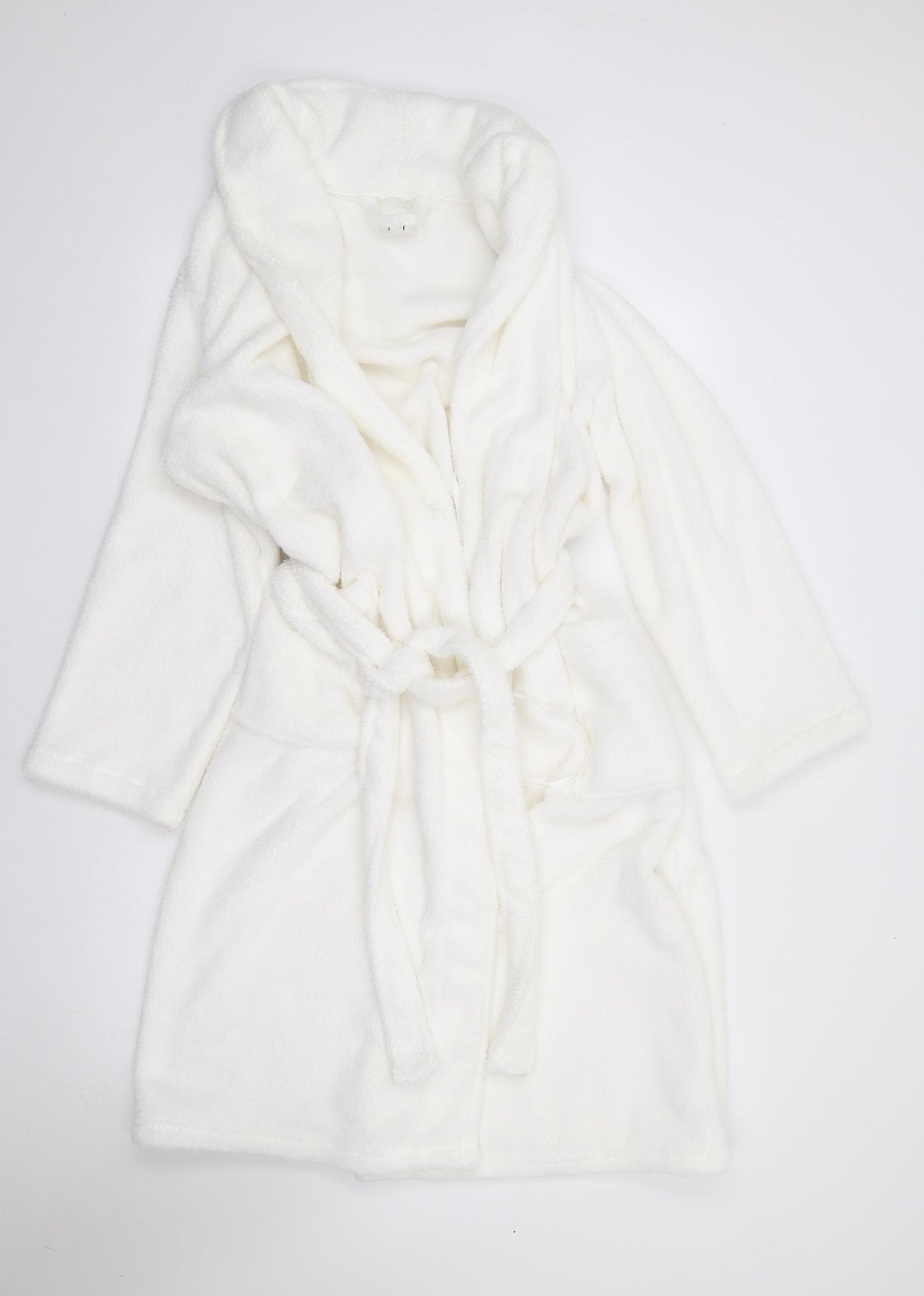 F&F Womens Ivory Solid Polyester Top Robe Size M  Tie
