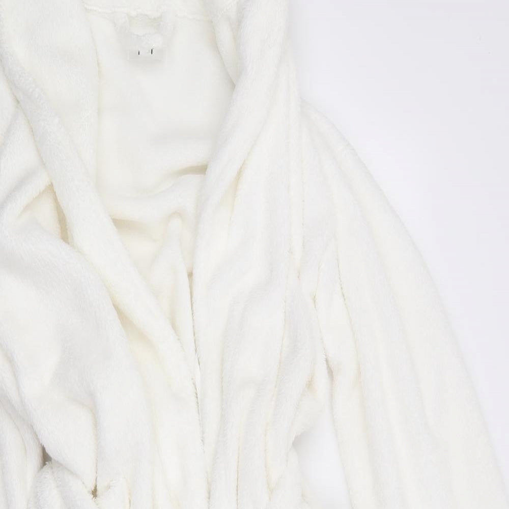 F&F Womens Ivory Solid Polyester Top Robe Size M  Tie