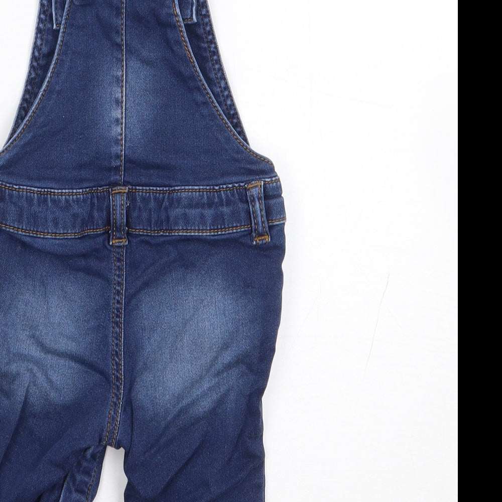 F&F Boys Blue  Cotton Dungaree One-Piece Size 3-6 Months  Pullover