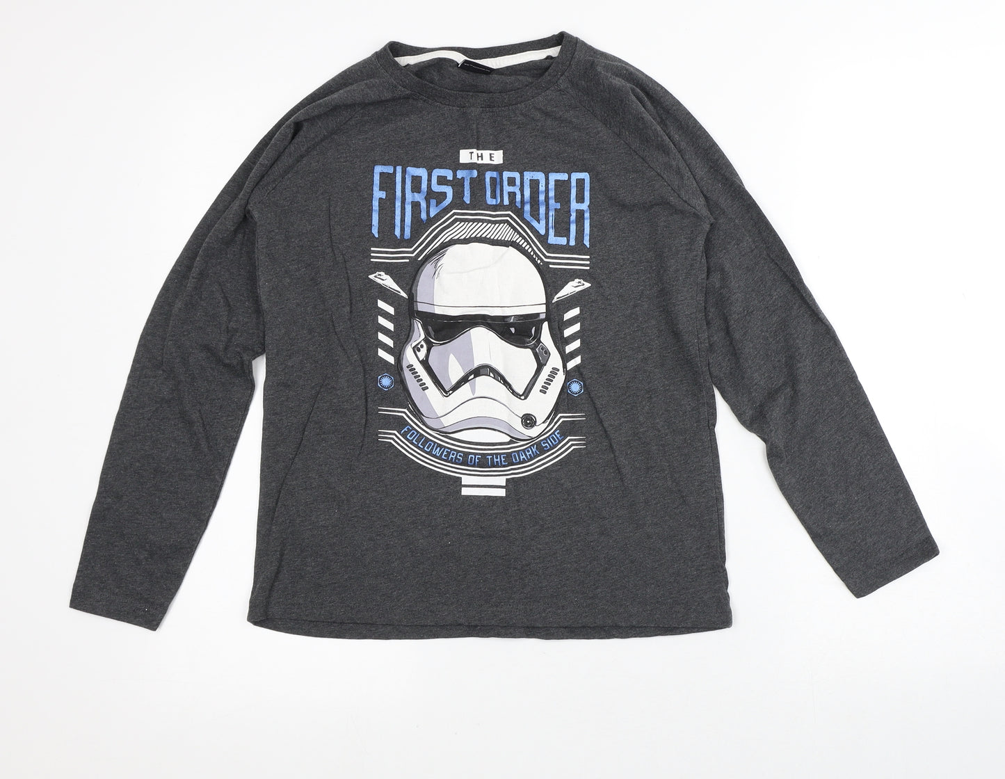 Star Wars Boys Grey  Cotton Basic T-Shirt Size 11-12 Years Crew Neck  - Darth Vader