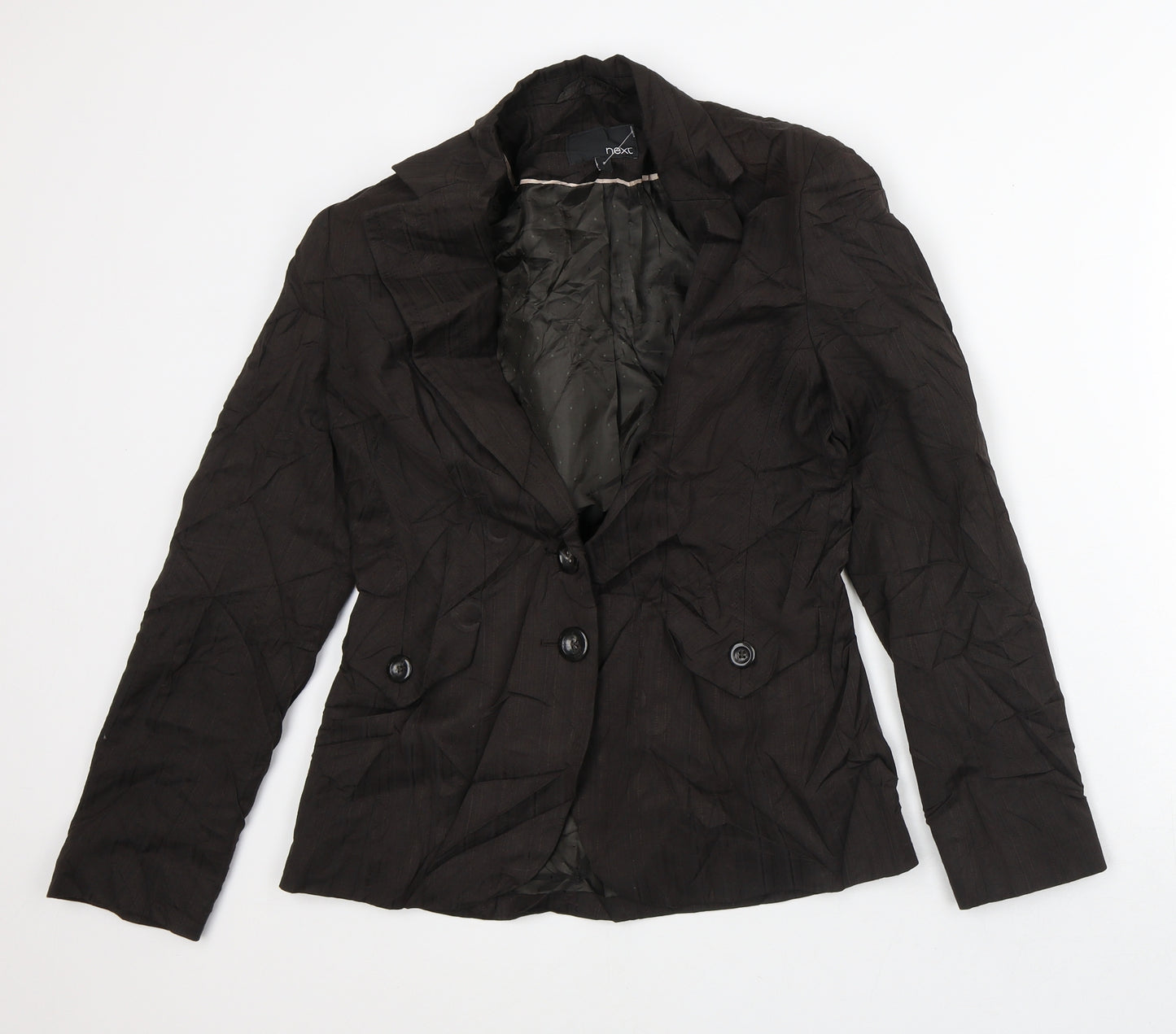 NEXT Womens Brown Striped  Jacket Blazer Size 8