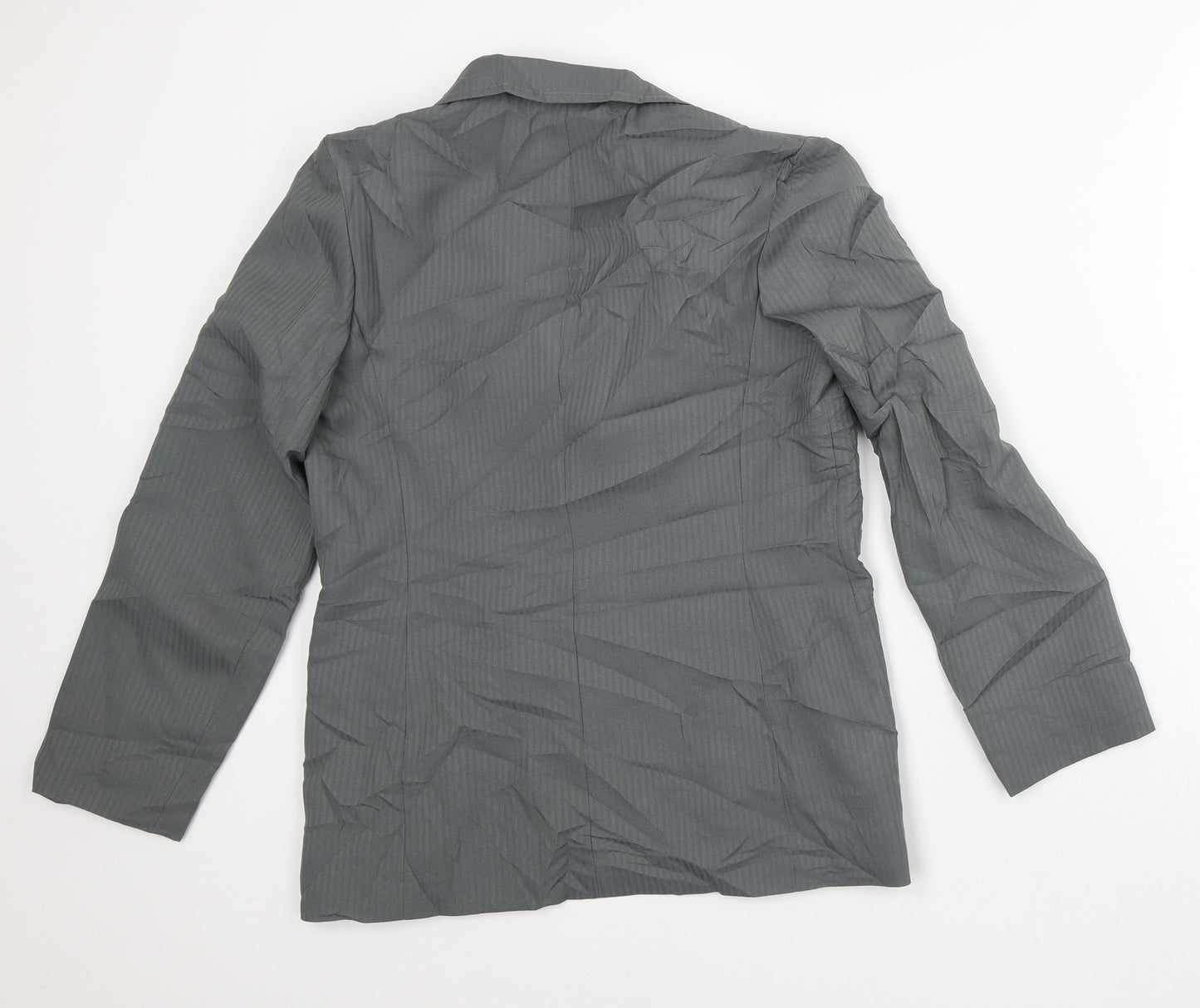 Made United Womens Green Striped  Jacket Blazer Size 12