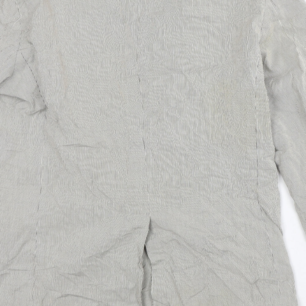 Preworn Womens Beige Striped  Jacket Blazer Size L