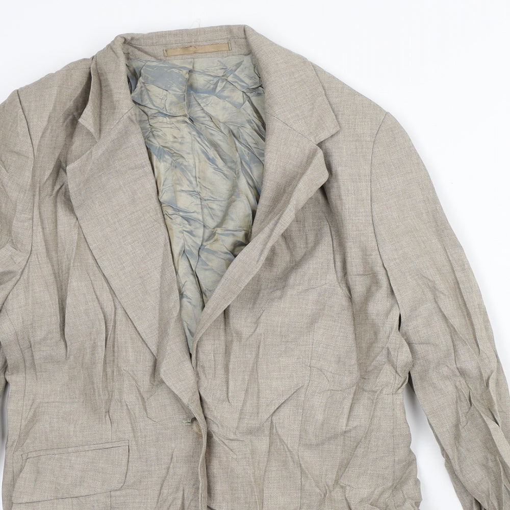 NEXT Womens Beige Herringbone  Jacket Blazer Size 8
