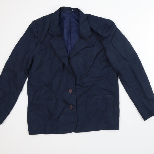 Preworn Womens Blue Check  Jacket Blazer Size 12