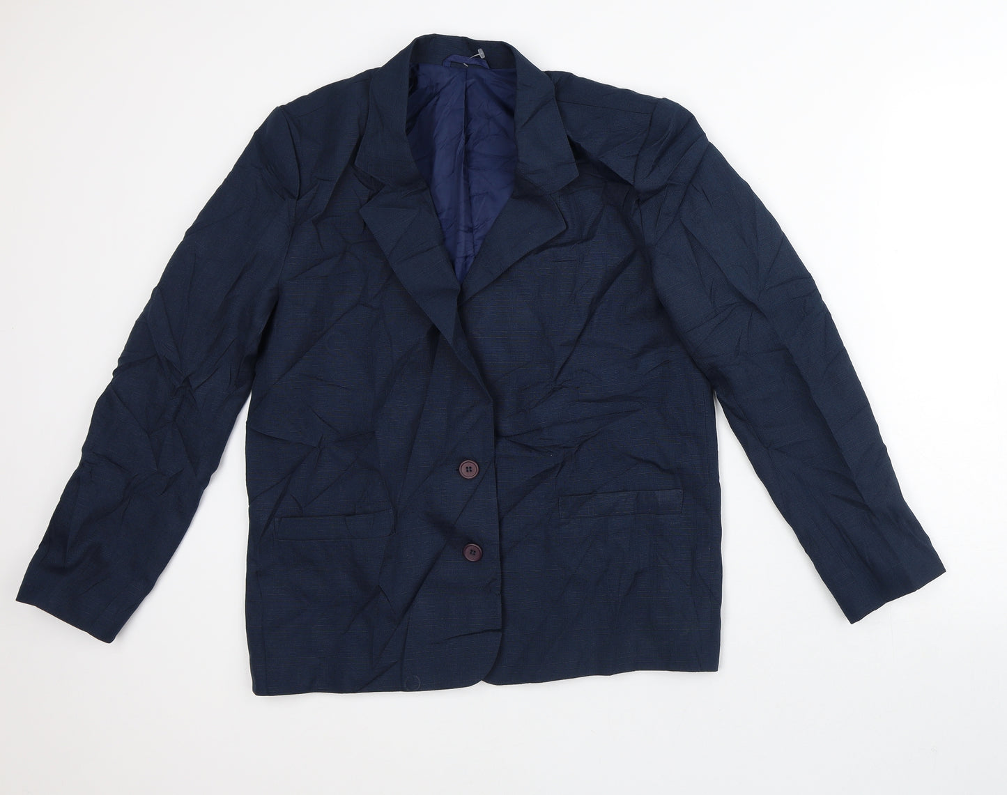 Preworn Womens Blue Check  Jacket Blazer Size 12