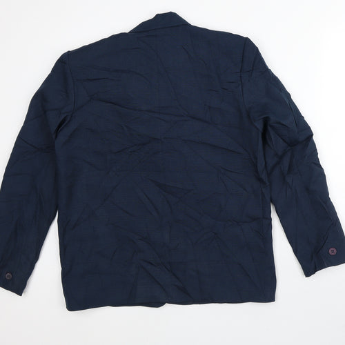 Preworn Womens Blue Check  Jacket Blazer Size 12