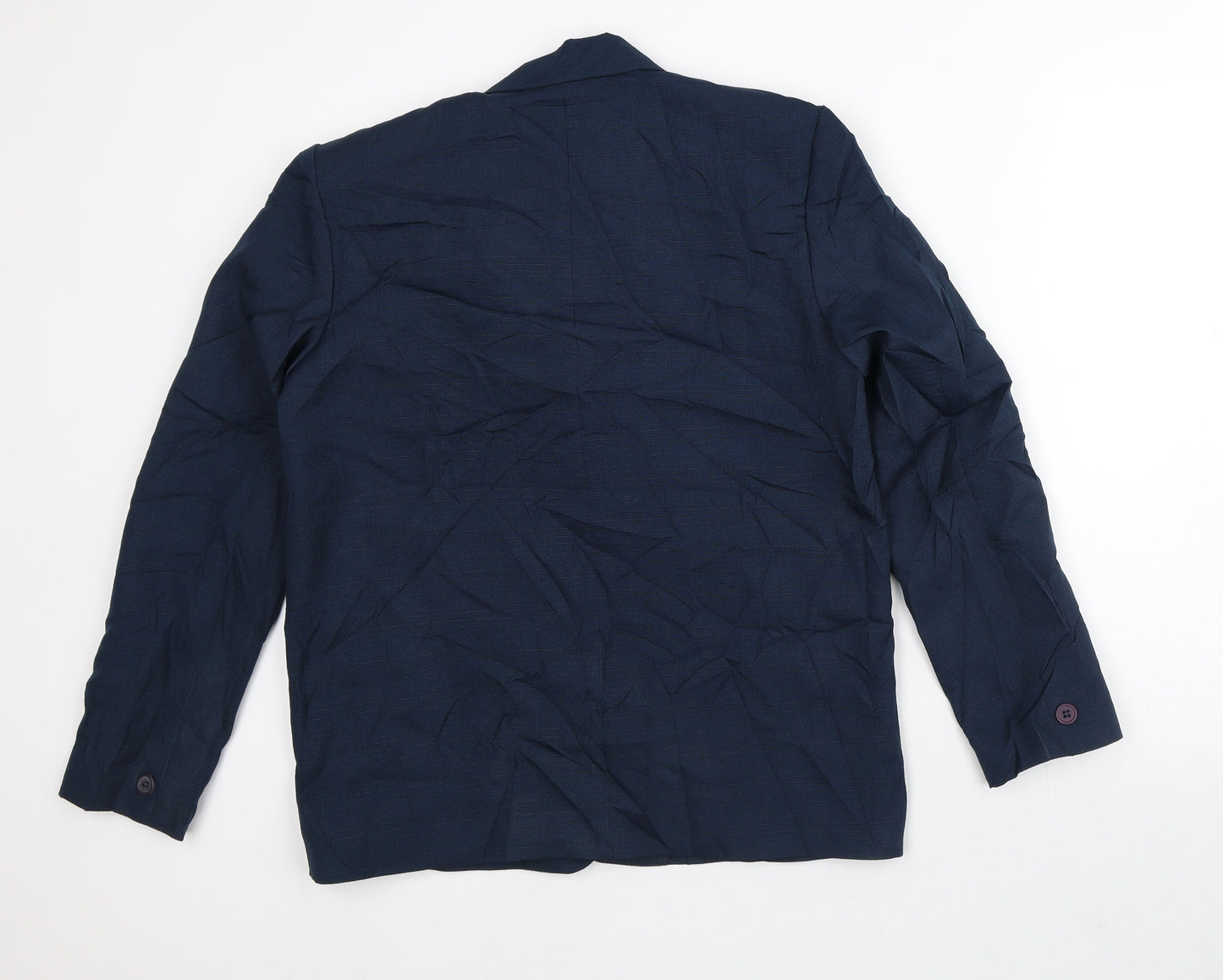 Preworn Womens Blue Check  Jacket Blazer Size 12