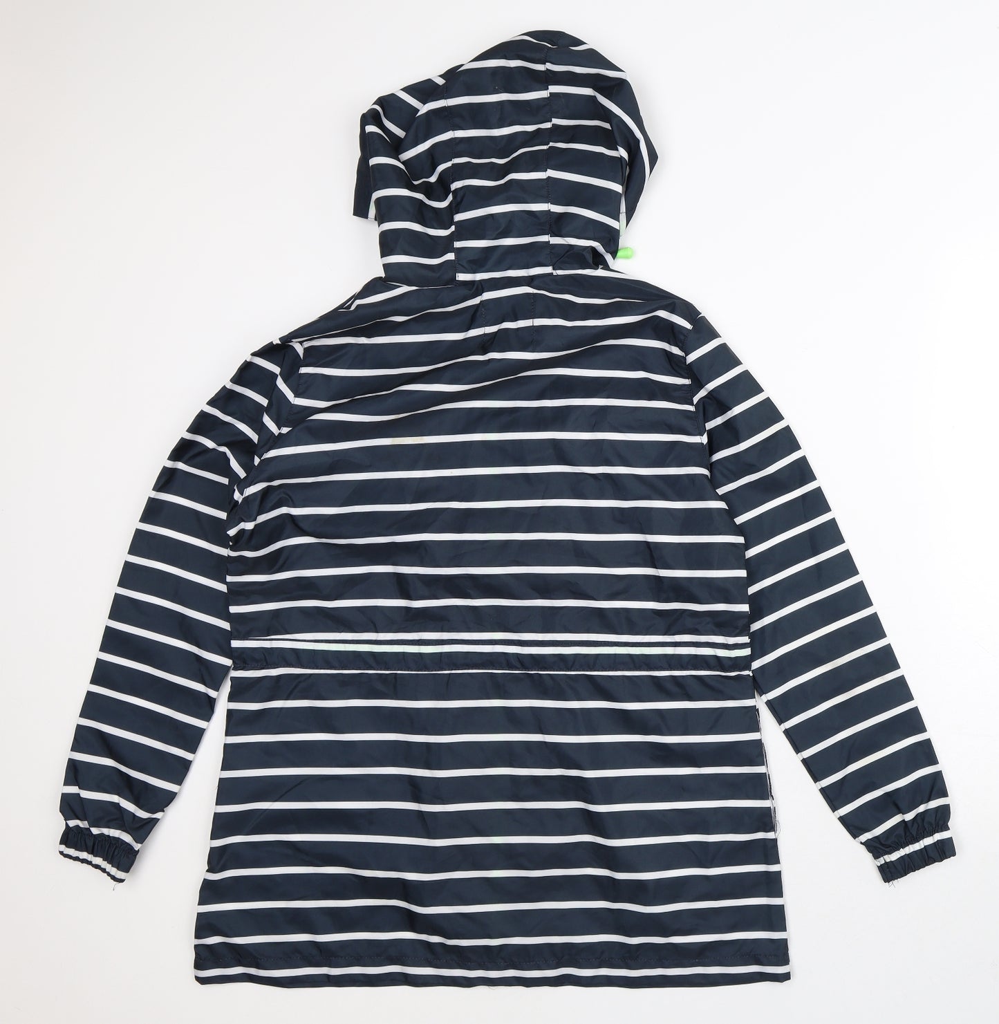 Brave Soul Womens Black Striped  Rain Coat Coat Size 8