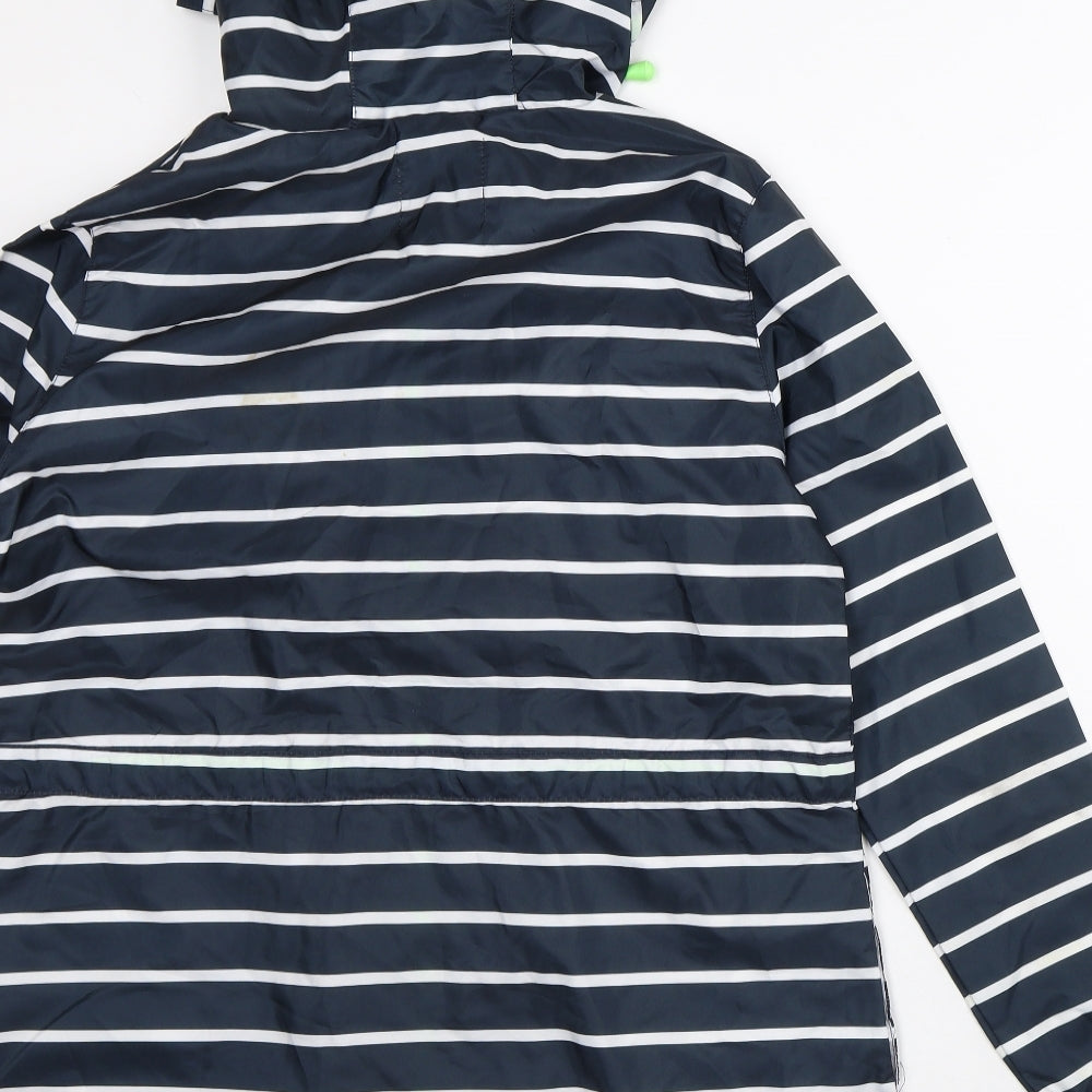Brave Soul Womens Black Striped  Rain Coat Coat Size 8