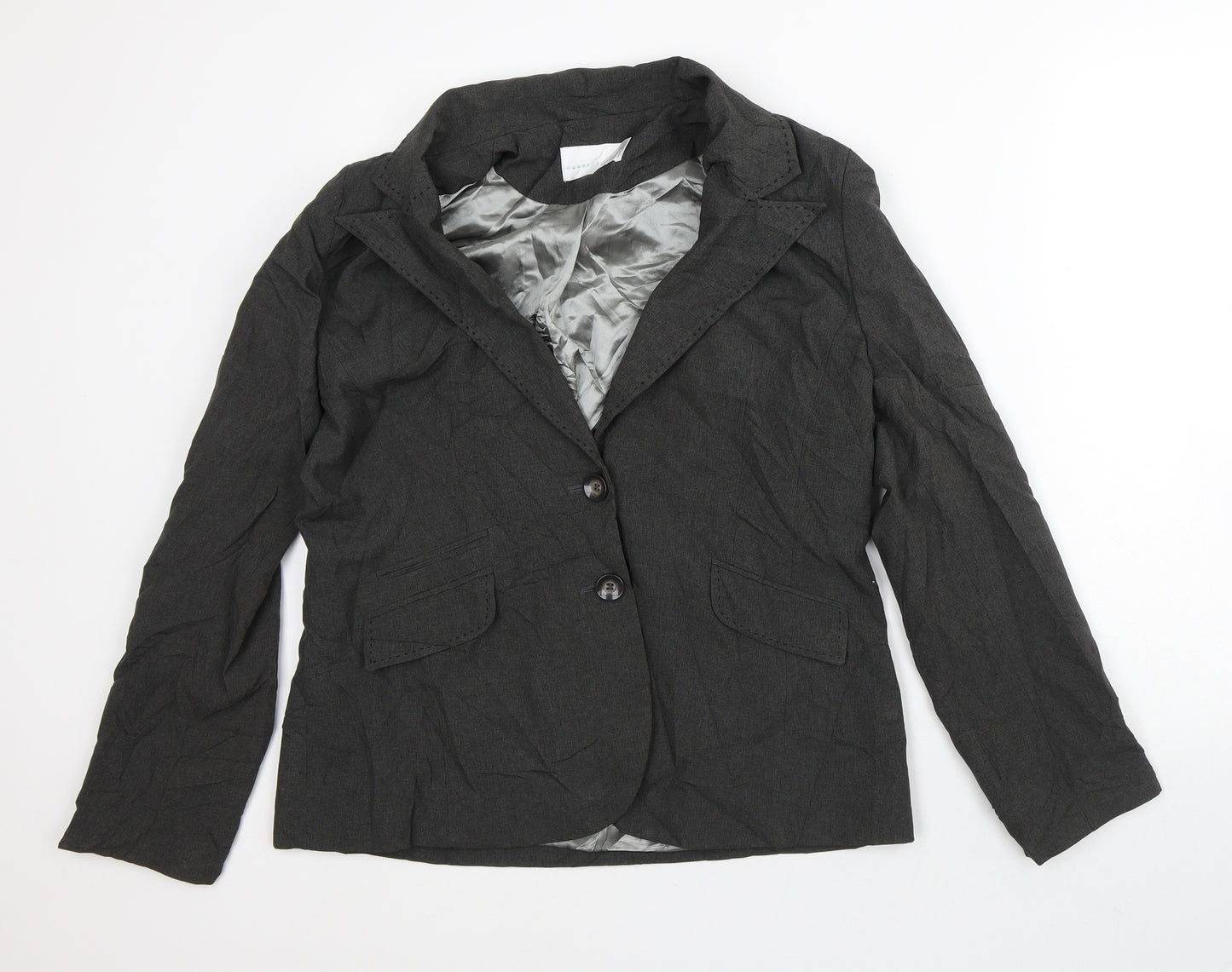 AMARANTO Womens Grey   Jacket Blazer Size 16