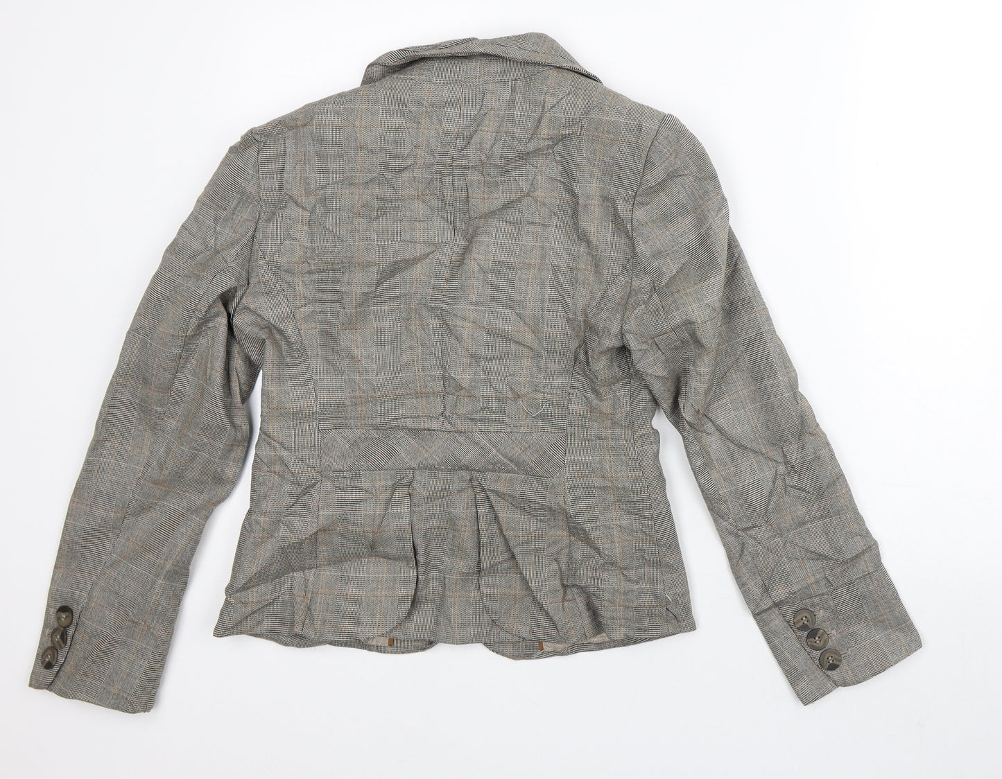 NEXT Womens Beige Plaid  Jacket Blazer Size 10