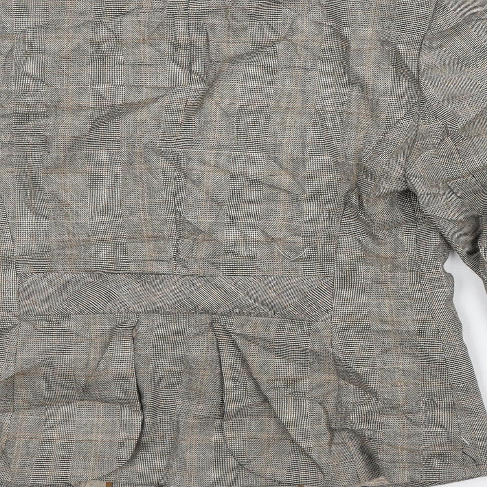 NEXT Womens Beige Plaid  Jacket Blazer Size 10