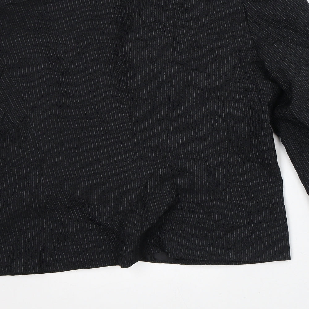 Papaya Womens Black Striped  Jacket Blazer Size 14