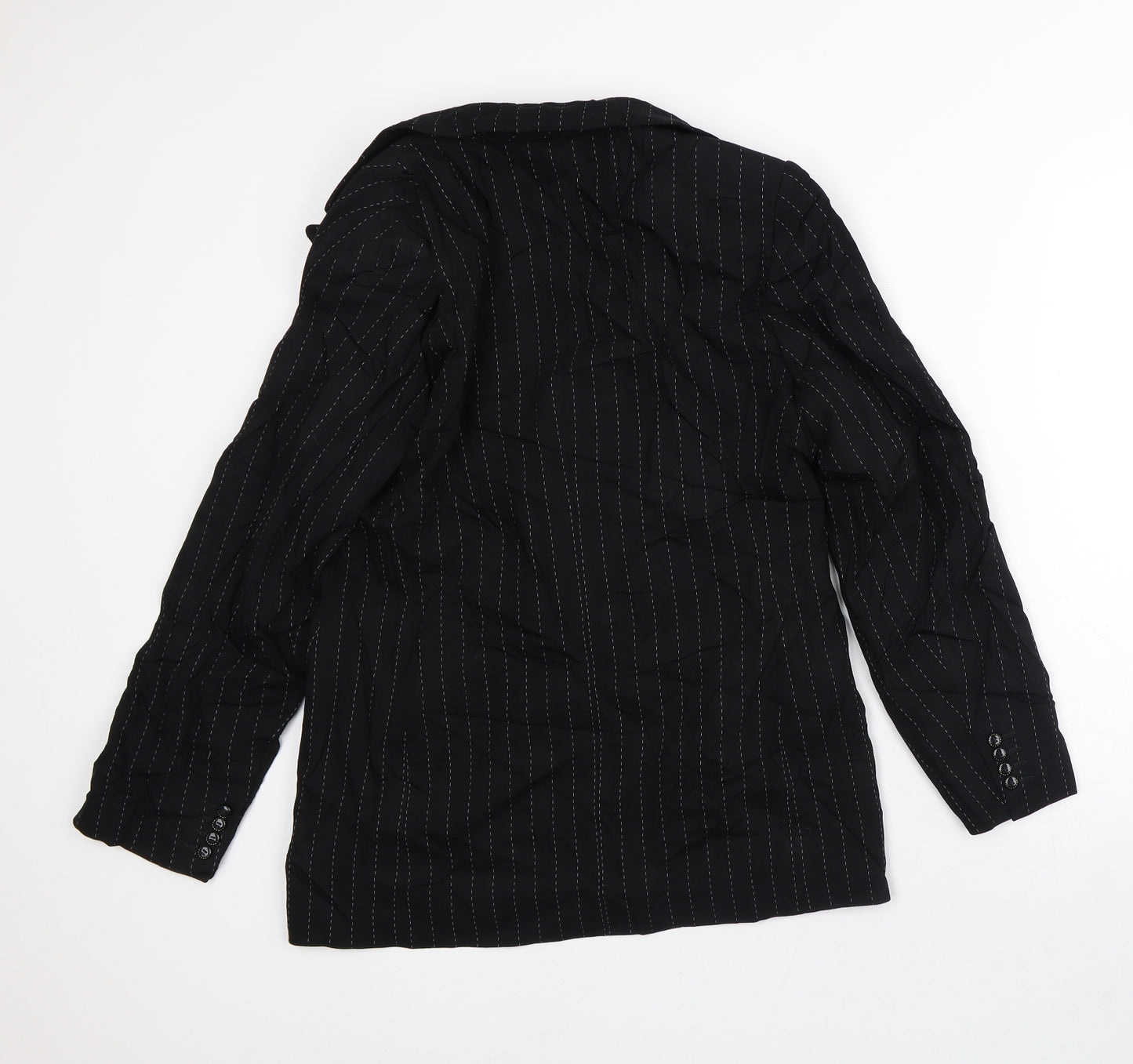 Hauber Womens Black Striped  Jacket Blazer Size 12